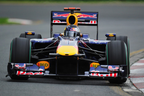 Sebastian Vettel på vej mod pole position i Albert Park